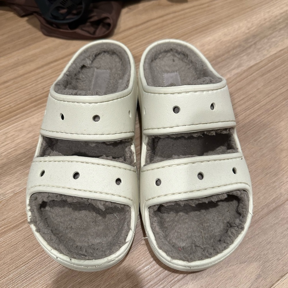 Cozy Cream Croc Sandals